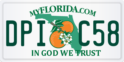 FL license plate DPIC58