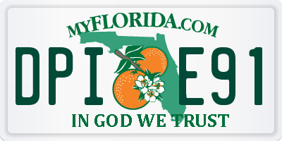 FL license plate DPIE91