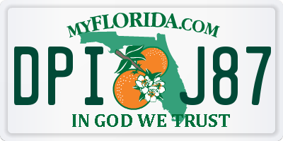 FL license plate DPIJ87