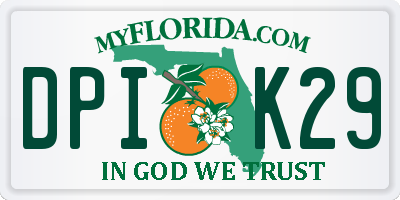 FL license plate DPIK29