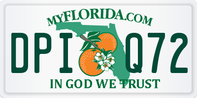 FL license plate DPIQ72