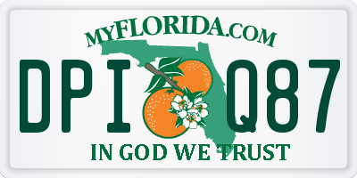 FL license plate DPIQ87