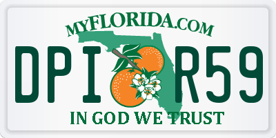 FL license plate DPIR59