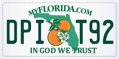 FL license plate DPIT92