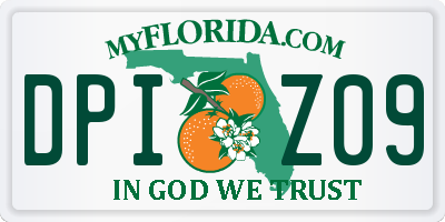 FL license plate DPIZ09