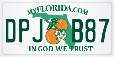 FL license plate DPJB87