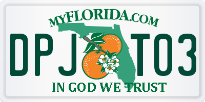 FL license plate DPJT03