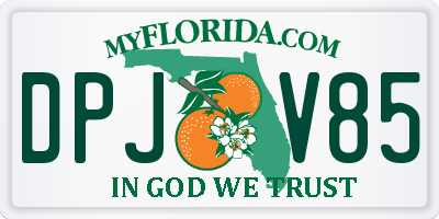 FL license plate DPJV85