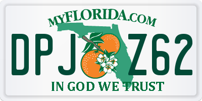 FL license plate DPJZ62