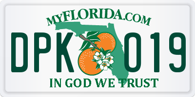 FL license plate DPKO19