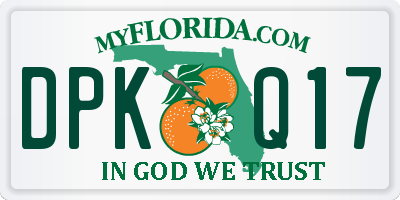 FL license plate DPKQ17