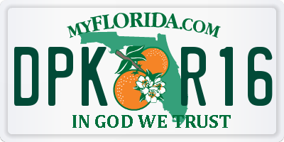 FL license plate DPKR16