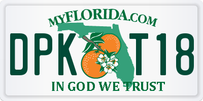 FL license plate DPKT18