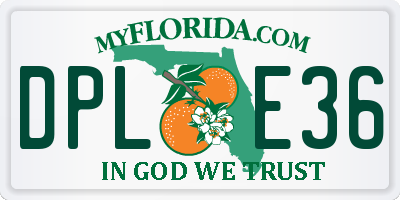FL license plate DPLE36