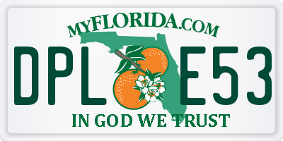 FL license plate DPLE53