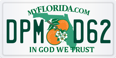 FL license plate DPMD62