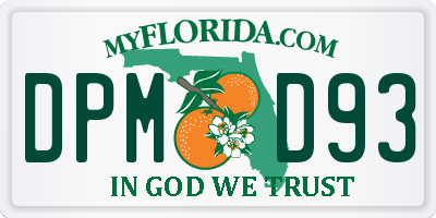 FL license plate DPMD93