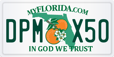 FL license plate DPMX50