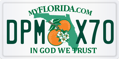 FL license plate DPMX70