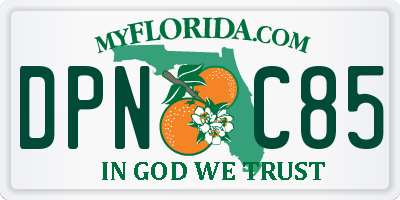 FL license plate DPNC85