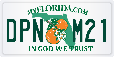 FL license plate DPNM21
