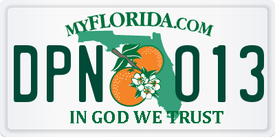 FL license plate DPNO13
