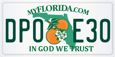 FL license plate DPOE30