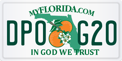 FL license plate DPOG20