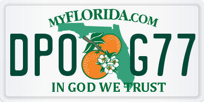 FL license plate DPOG77
