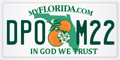 FL license plate DPOM22
