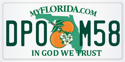 FL license plate DPOM58