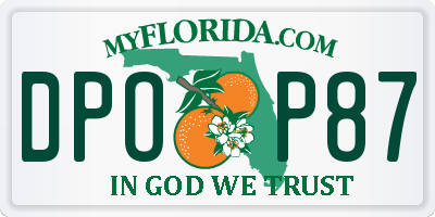 FL license plate DPOP87