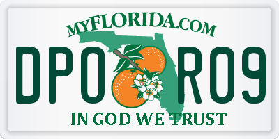 FL license plate DPOR09