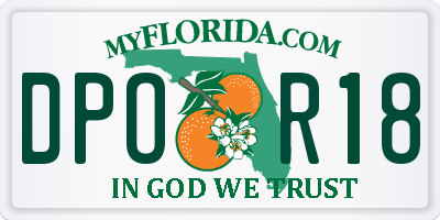 FL license plate DPOR18
