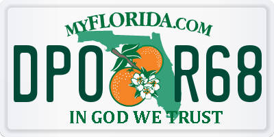 FL license plate DPOR68