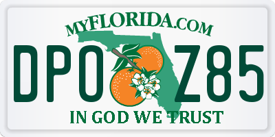 FL license plate DPOZ85