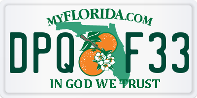 FL license plate DPQF33