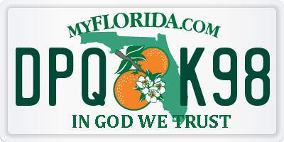 FL license plate DPQK98