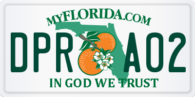 FL license plate DPRA02