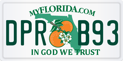 FL license plate DPRB93
