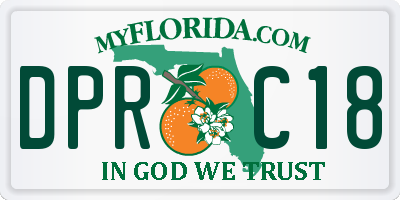 FL license plate DPRC18