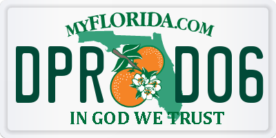 FL license plate DPRD06