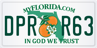 FL license plate DPRR63