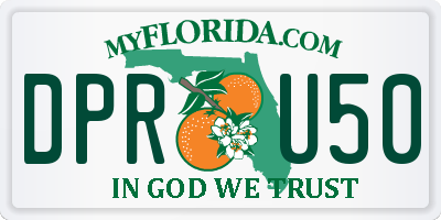 FL license plate DPRU50