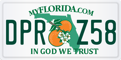 FL license plate DPRZ58