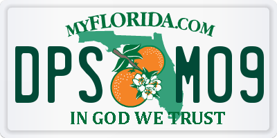 FL license plate DPSM09