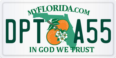 FL license plate DPTA55