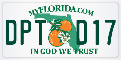 FL license plate DPTD17