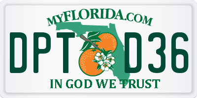 FL license plate DPTD36