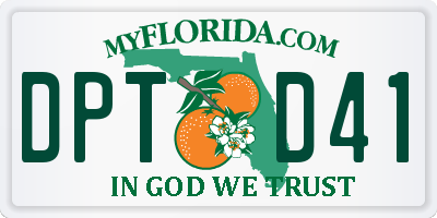 FL license plate DPTD41